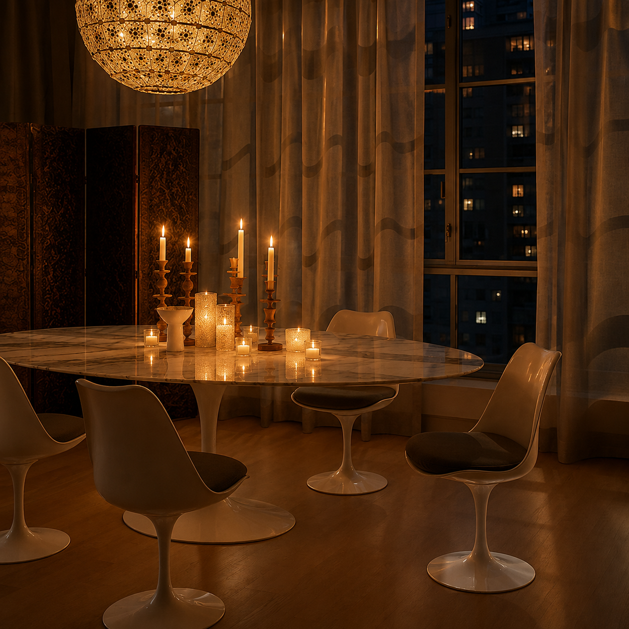 Eero Saarinen Tulip Tische oval, verschiedene Grössen